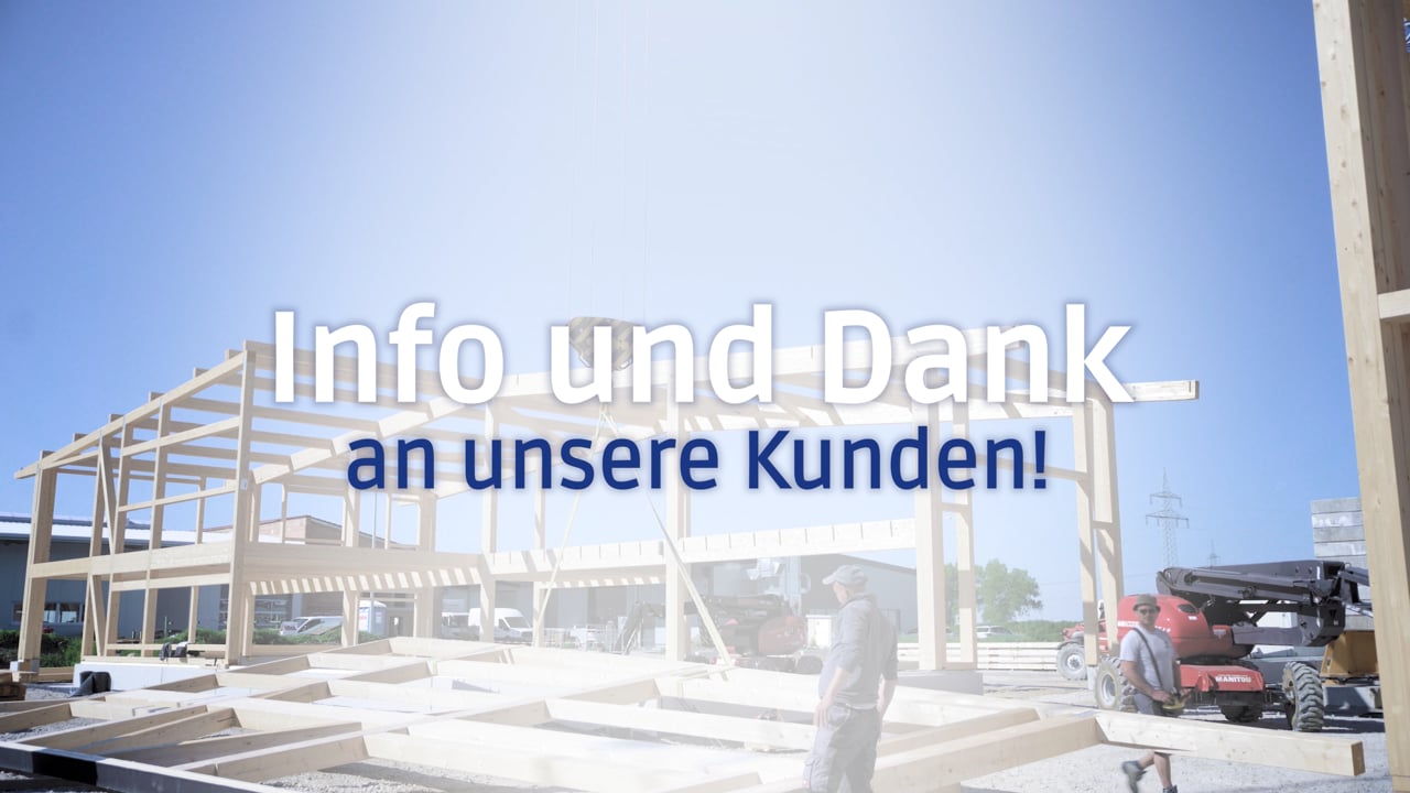 Info und Dank an unsere Kunden